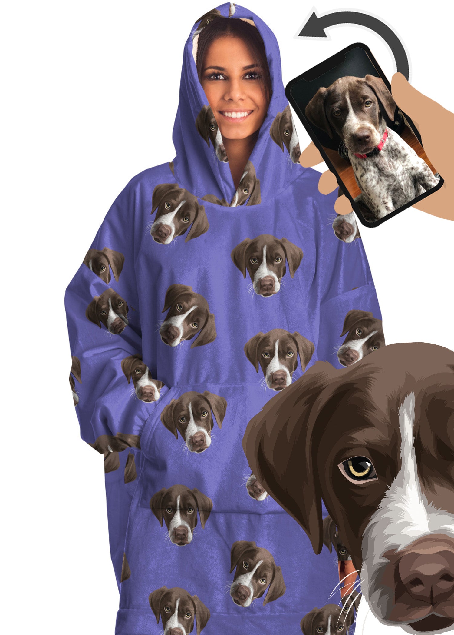 oodie with dogs face